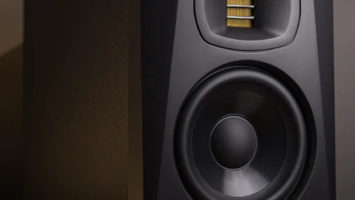 Close-up of an audio speaker and its driver